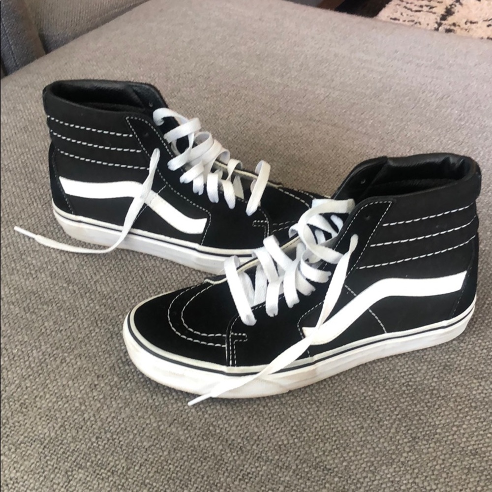 Sk8-hi vans high top original black and white
